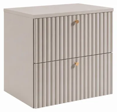 Produktbild von Badezimmer-Hängeschrank mit Platte 60, Kaschmir + Platte Kaschmir, Griffe in drei Farben, 60 x 44,4 x 58,6 cm, KI-generiertes Bild