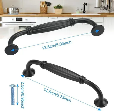 Produktbild von Möbelgriff 10 Stk Schublade Türgriff Aluminiumlegierung 128mm Schwarz