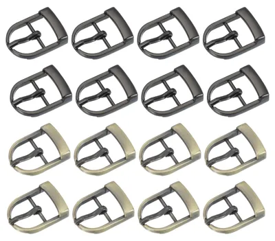Metall-Rollen-Gürtelschnalle, oval, 25 mm, 16 Stück, Braun/Schwarz