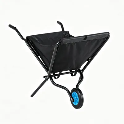 Immagine prodotto di Carrello da giardino COSTWAY con ruota, carrello pieghevole con struttura in metallo e maniglia antiscivolo, carrello per il trasporto fino a 40 kg, carrello a spinta, carrello da giardino nero