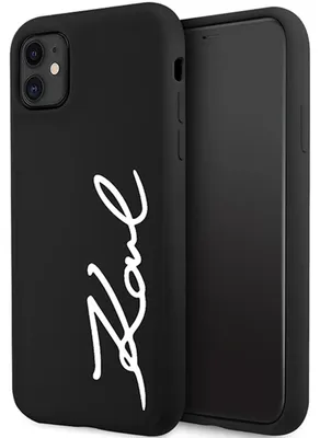 Obrázok produktu pre Etui Karl Lagerfeld Silicone Signature Na Iphone 11 / Xr - Čierne