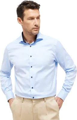 Produktbild von Modern Fit Hemd Eterna blau bügelfrei