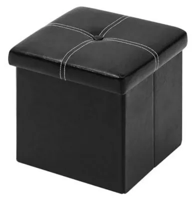 Productafbeelding van Opklapbare zitkruk met opbergruimte, 30x30x30 cm, zwart