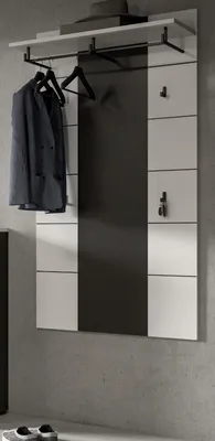 Produktbild von Garderobenpaneel "Cooper" in weiß und grau Wandgarderobe 80 x 141 cm