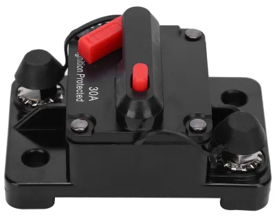 Image de Disjoncteur, porte-fusible de réarmement automatique, cuivre, étanche, interrupteur automatique, rouge, DC 12-42V 30A