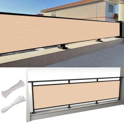 Produktbild von Balkonrollo - Privatschutzrollo - Außenraumabtrennung - UV-beständiges atmungsaktives Material - 360 x 380 cm - Creme