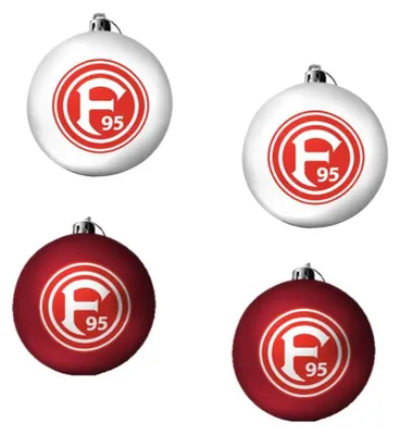 Kugeln Set 4er – 2 weiße & 2 rote Kugeln, Ø 6,5 cm