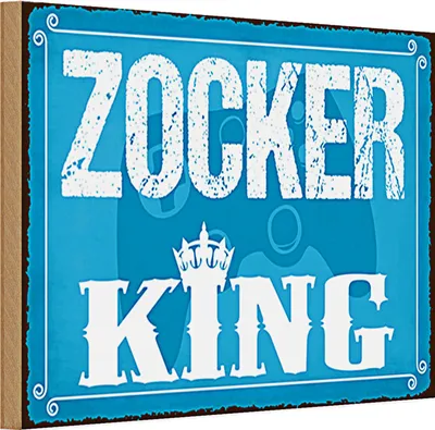 Produktbild von Holzschild Spruch 30x20cm Zocker King Controller