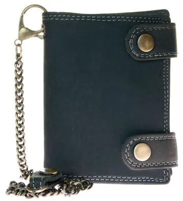 Produktbild von Geldbörse Herren Echtleder Biker Geldbörse Mit Kette - 45cm - Perfekt Für Bikers