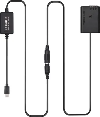 Produktbild von PD USB Type-C Kabel zum NP-FW50 Dummy Akku DC Koppler Ersatz fuer Sony A7S2 A7S A7 II R RII A7M2 A6000 A6300 A6500 A7000