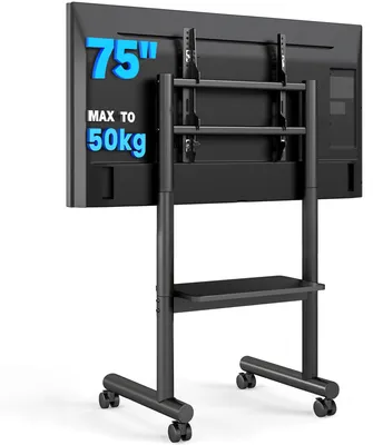 Productafbeelding van Mobiele Tv Wagen - Voor 32-70 Inch Schermen - Tot 50 Kg Draagvermogen - VESA 100x100 Tot 400x400