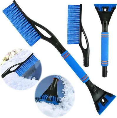Produktbild von Famanu Auto-Eiskratzer 2-in-1 mit Besen - Blau