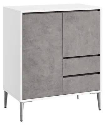 Image de Armoire de rangement en panneaux de particules, imitation béton gris, dimensions : 40 x 70 x 85 cm