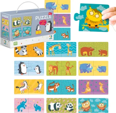 Immagine prodotto di DODO puzzle animali mamme e cuccioli 12x2 pezzi