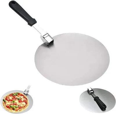 Image de Pelle à pizza ronde - pour pizzas et gâteaux - 25 cm - acier inoxydable
