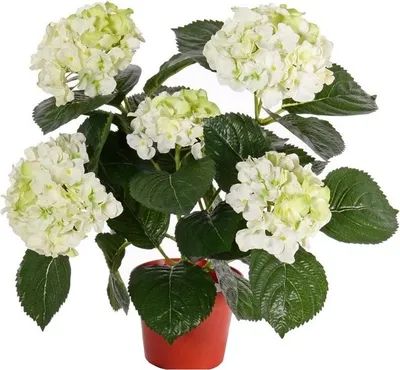 Produktbild von Topart kunstliche Pflanzenblumen - Hortensie - cremeweis - 36 cm