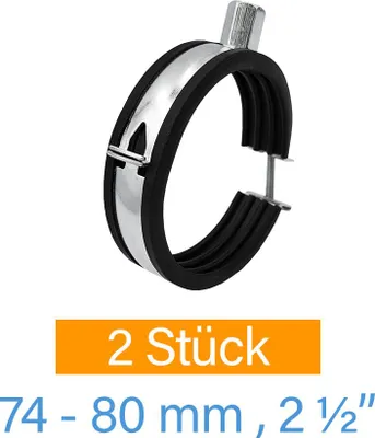 Produktbild von 2 x Gelenkrohrschelle  Ø 74 - 80 mm DN 70/75
