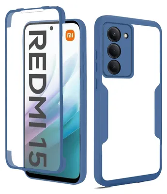 Produktbild von 360° Grad Hülle für xiaomi Redmi 15 Rundum vollschutz Integriertem Displayschutz in Blau