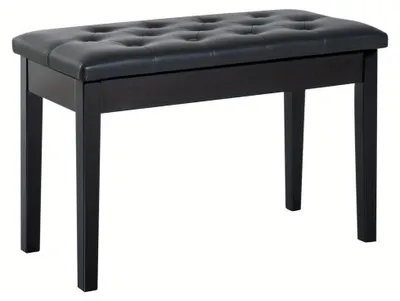 Produktbild von Pianobank – Klavierbank – Piano-Hocker – Keyboardbank – Schwarz, Kunstleder – Gummiholz – 76 x 36 x 50 cm