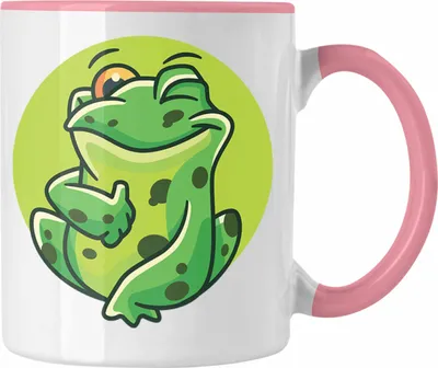 Produktbild von Trendation - Frosch Tasse Grafik Geschenk Lustig Grün (Rosa)