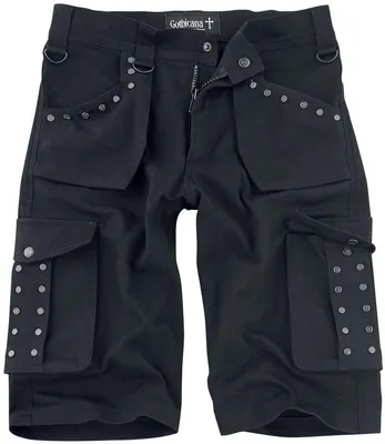 Produktbild von Gothicana by EMP Herren schwarze Shorts mit Nieten M