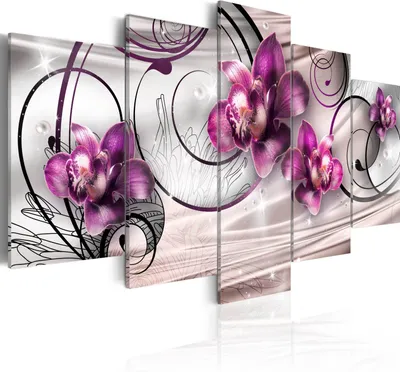 Produktbild von Modernes Wandbild 020110- 147 (100x50) - 5 Teilig Bilder Fotografie auf Vlies Leinwand Foto Bild Dekoration Wand Bilder Kunstdruck Blumen