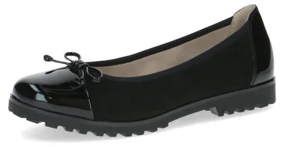 Produktbild von Caprice Damen Ballerinas aus Leder mit Schleife, Schwarz (Black Suede), 39 EU
