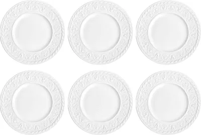 Produktbild von Villeroy & Boch CELLINI Brotteller, Kuchenteller D. 18cm 6er Set weiß Porzellan