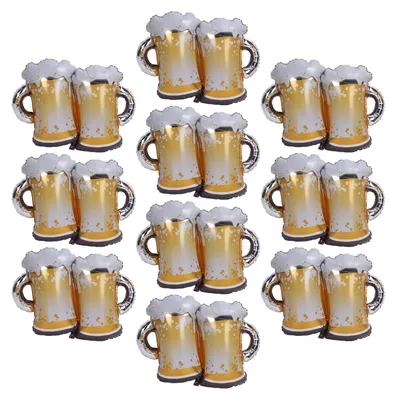 Obrázek produktu pro 10 kusů balónků na pivo, 99 cm (39 palců), odolná, opakovaně použitelná hliníková fólie, balónky na DIY dekorace pro večírky a festivaly