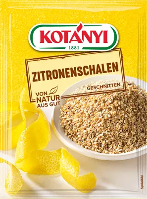 Produktbild von Kotanyi Zitronenschalen getrocknet geschnitten Mehl und Süßspeisen 19g