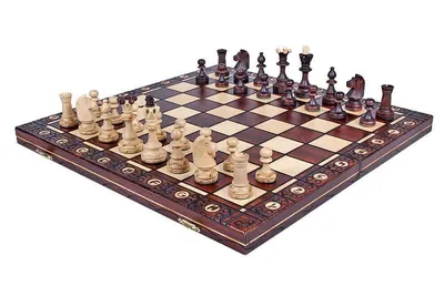 Produktbild von Elegant Schachset Senator Schachspiel mit Figuren aus Holz 41 x 41 cm