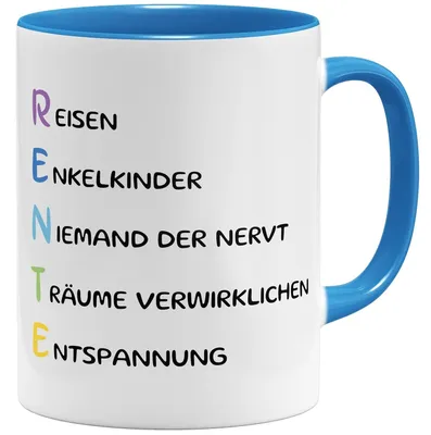 Produktbild von Lustiger Keramiktasse mit Spruch zum Thema Ruhestand