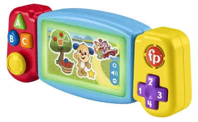 Image de Fisher-Price Laugh and Learn Console de jeu vidéo, tourner et apprendre, jouet avec lumières et sons, bébé +9 mois (Mattel HNL52) MATTEL