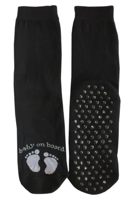 Produktbild von Damen ABS-Socken aus Baumwolle Baby on Board Schwarz Größe 39-42