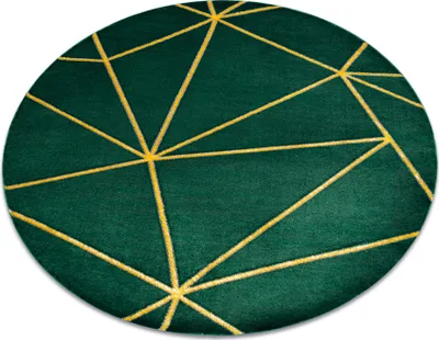Zdjęcie produktu dla Dywan EMERALD ekskluzywny 1013 koło - glamour, stylowy geometryczny butelkowa zieleń / złoty zielony koło 120 cm