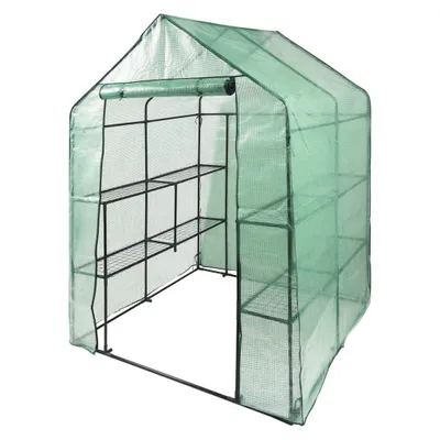 Zdjęcie produktu dla FLO Szklarnia z 8 półkami 143x143x195 cm Zielono-czarna
