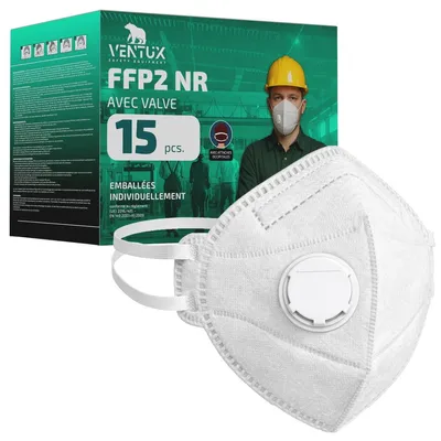 Produktbild von FFP2 Atemschutzmaske Staubmaske - Mit Ausatemventil - Einzeln verpackt - Einweg - 15 Stück