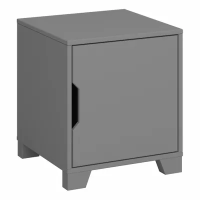 Produktbild von Nachttisch mit 1 Tür aus grauem MDF