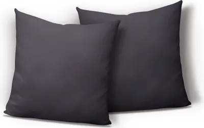 Produktbild von 2er Pack Kissenbezug Kissenhülle 40x40 cm anthrazit Uni Jersey Baumwolle Set