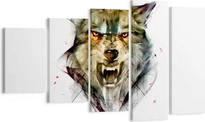 Produktbild von Bild auf Leinwand - Leinwandbild - Wolf Tier Wald - 100x60cm - Wand Bild - Wanddeko - Wandbilder - Leinwanddruck - Bilder - Kunstdruck - Wanddekoration - Leinwand bilder - Wandkunst - EG100x60-4070