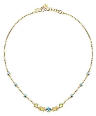 Immagine prodotto di Elegante collana placcata oro con zirconi colorati SAVY05