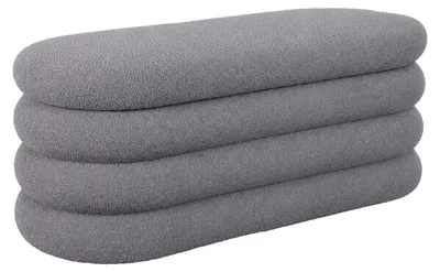 Image de Relaxdays, banc avec rangement, revêtement en tissu doux, rembourré, idéal pour l'entrée ou la chambre, dimensions (H x L x P) : 42 x 110 x 45 cm, coffre-banquette, couleur gris, Image générée par une IA