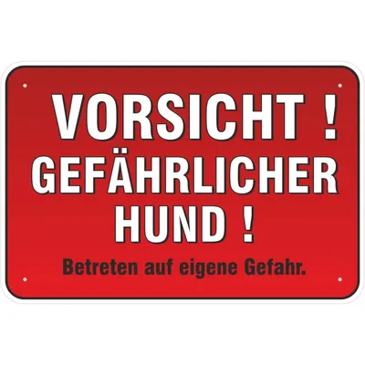 Produktbild von Schild 40x60 cm Vorsicht gefährlicher Hund