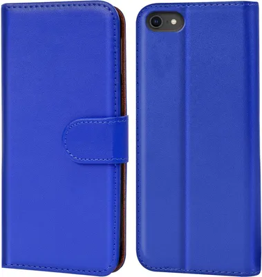 Produktbild von Conie Klapp Tasche für iPhone 7 / 8 / SE 2 Kartenfach Rundumschutz Hülle in Blau