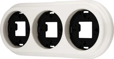 Produktbild von Aufputz Porzellan Retro Rahmen 3-fach I QR1 weiß
