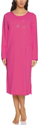 Produktbild von Merry Style Damen Langarm Nachthemd 91LW1 (Amaranth (Langarm), 42 (Herstellergröße: XL))