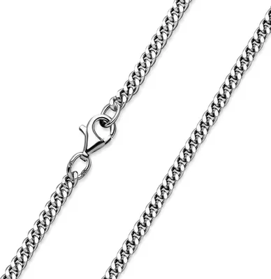 Produktbild von MATERIA Panzerkette Herren Damen 925 Silber - 2,7mm Halskette Frauen Männer diamantiert rhodiniert 40-80cm #K27