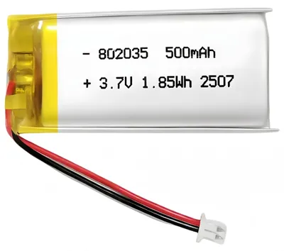 Ersatzakku 802035 500 mAh 3,7 V DC 2P-PH