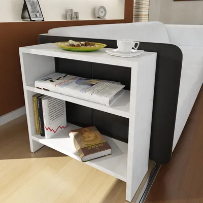 Immagine prodotto di Crixia - Tavolino da Salotto, 51x18x49h cm Bianco, 2 Vani