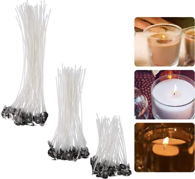 Produktbild von Kerzendocht 300 Stück Kerzendochte Kerzen Dochte Candle Wick in 3 Verschiedenen Größen - für die Kerzenherstellung, Kerze DIY (90 mm,150 mm and 200 mm)